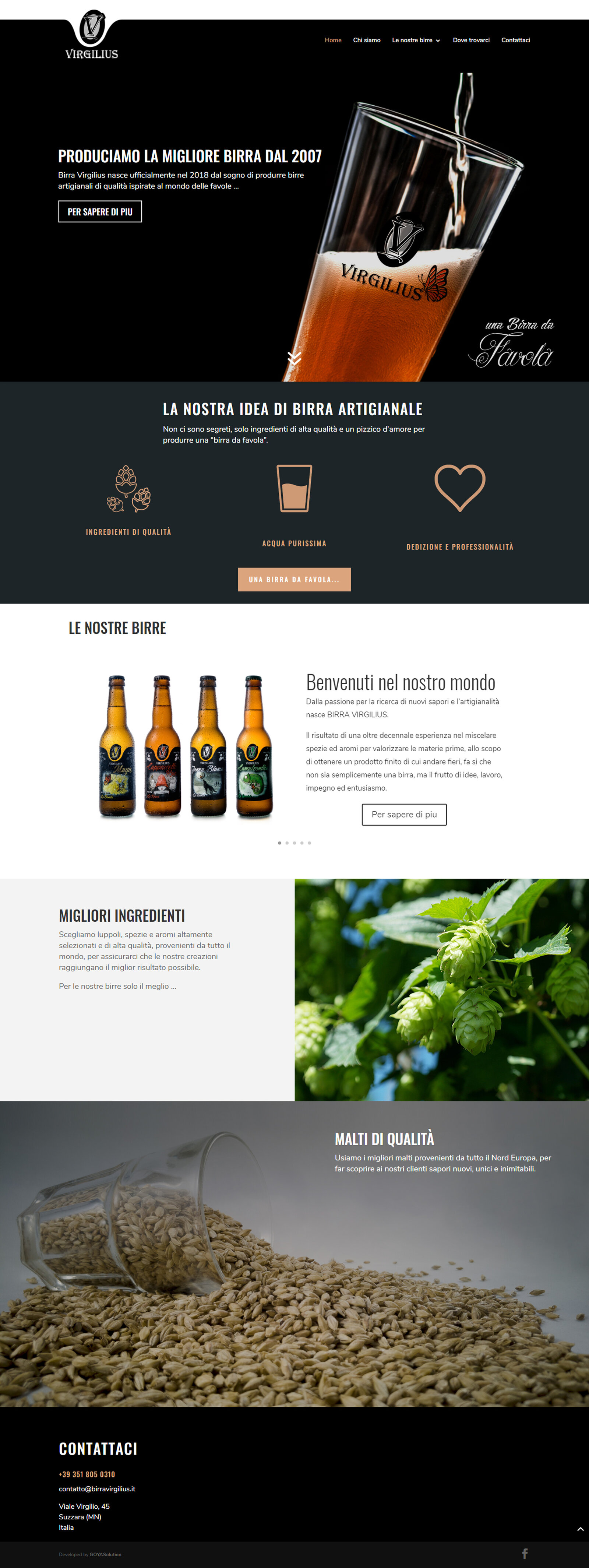 Birra Virgilius craft brewery website