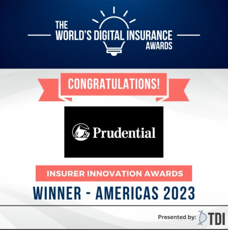 Insurer Innovation Awards 2023, Finalist Innovation Gold, Americas, presented by The Digital Insurer, awarded to Prudential