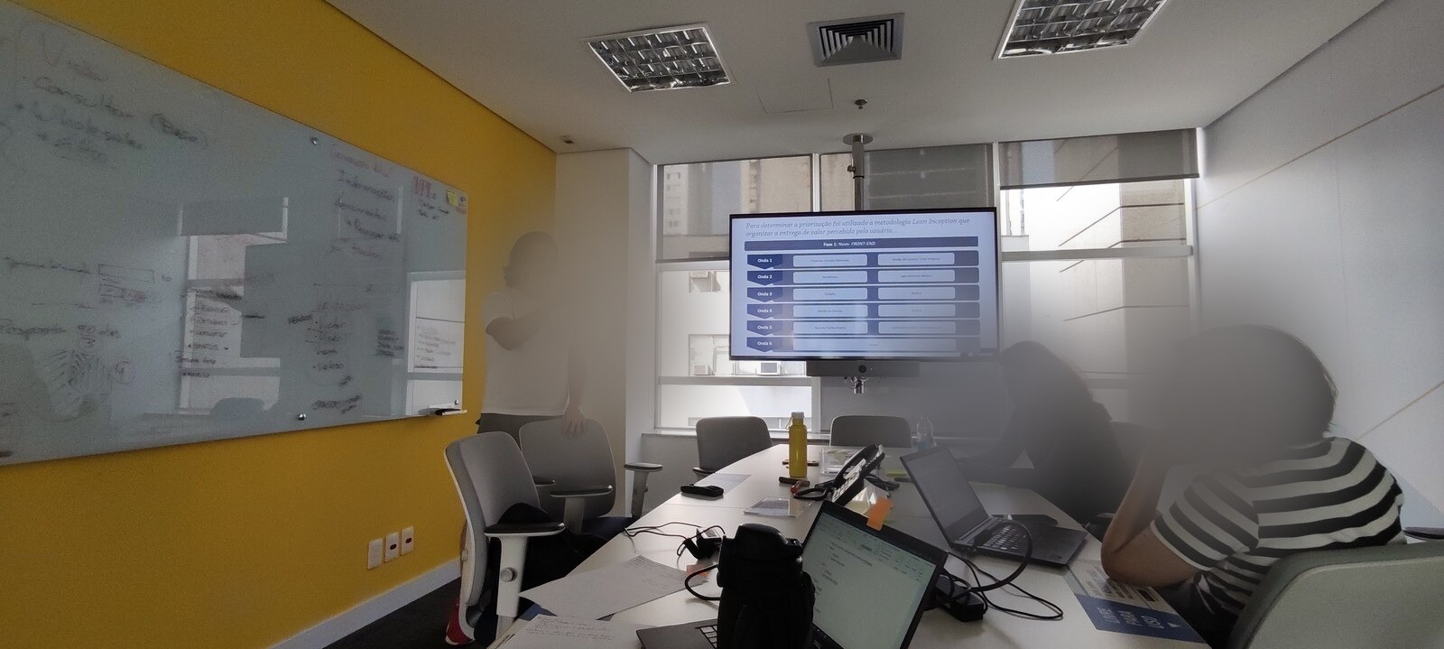 Team reviewing prioritized delivery waves defined through Lean Inception
