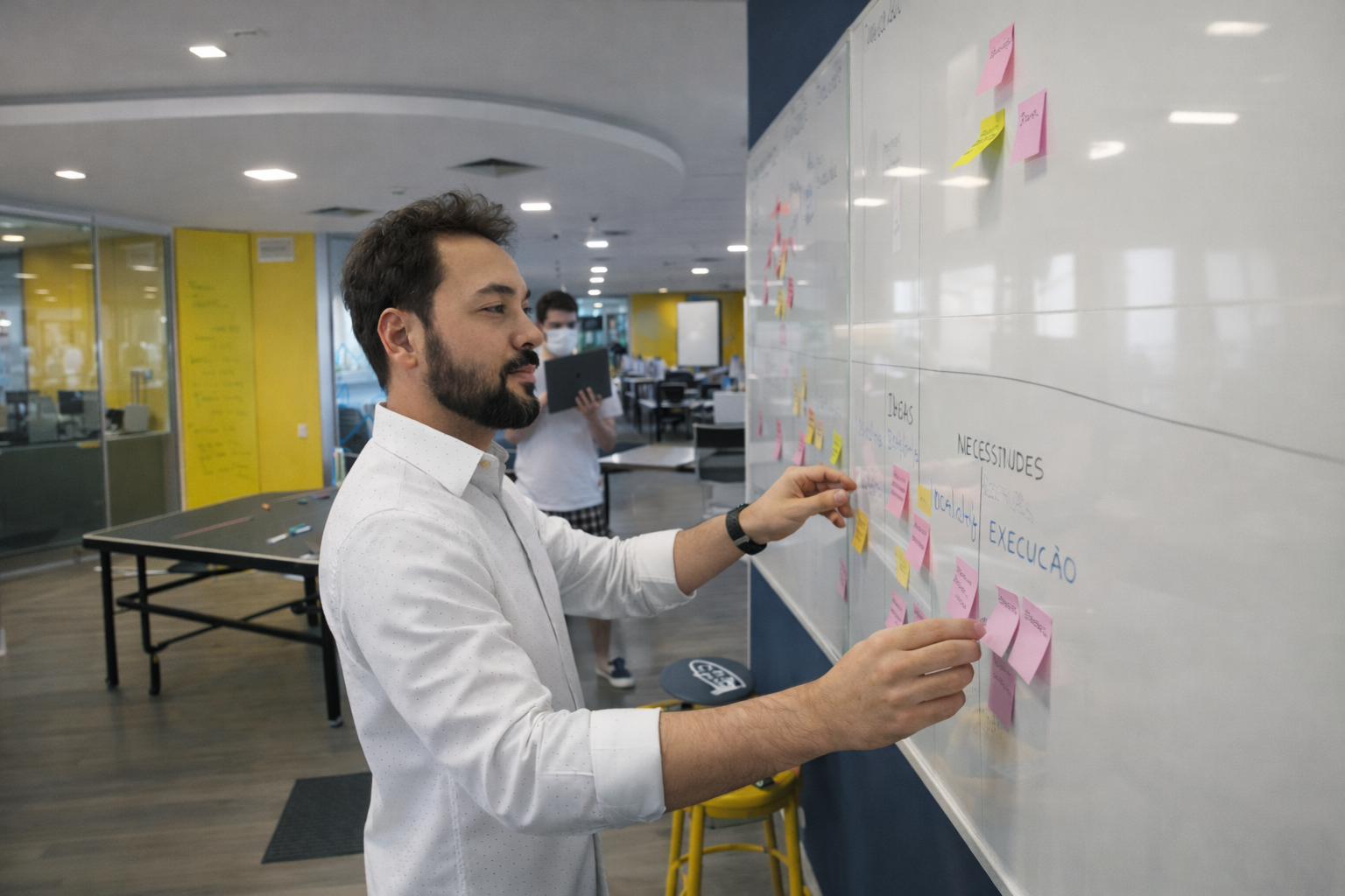 Sticky notes on a board representing immediate impact and quick insights