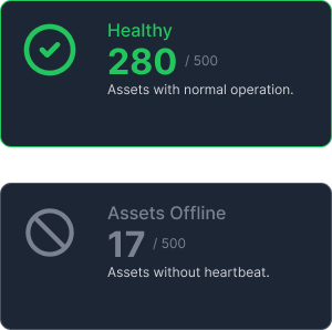 Healthy and offline status cards