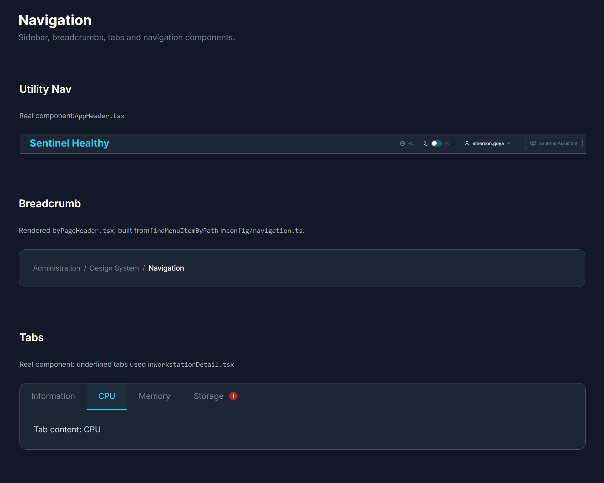 Product navigation structure